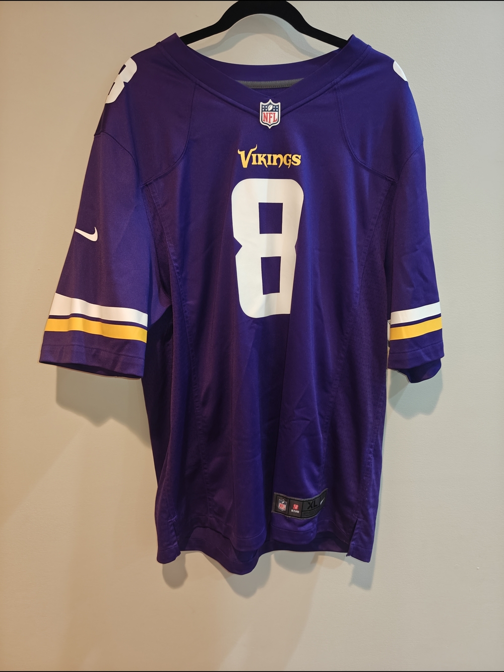NFL Minnesota Vikings #8 Kirk Cousins Purple Jersey XL